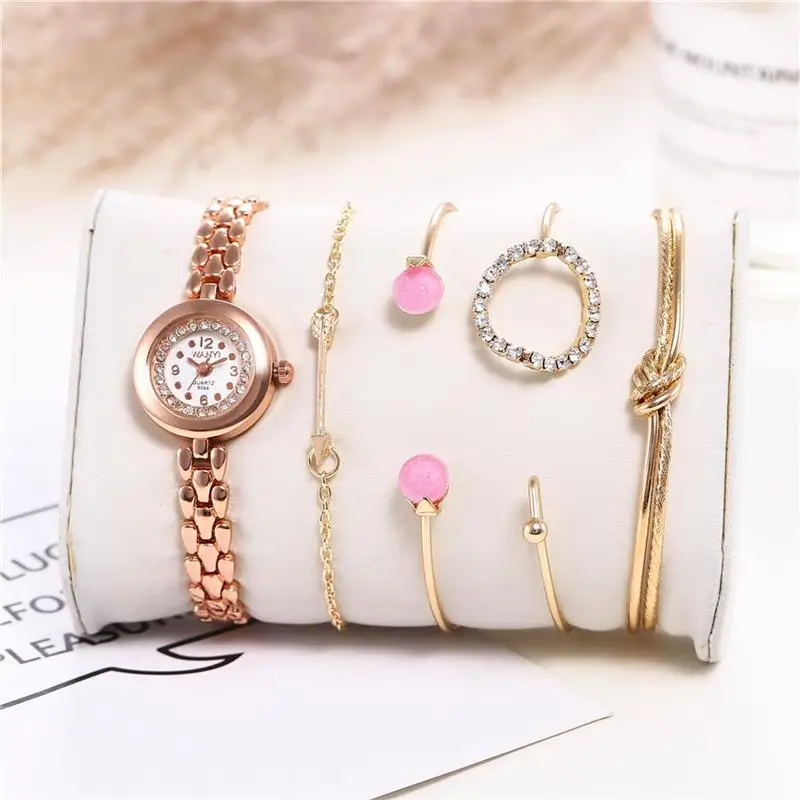 

New Arrival Diamond Watches Rose Gold Stainless Steel Quartz Wristwatch Ladies Female Luxury Rhinestone Watches Elegant Clock