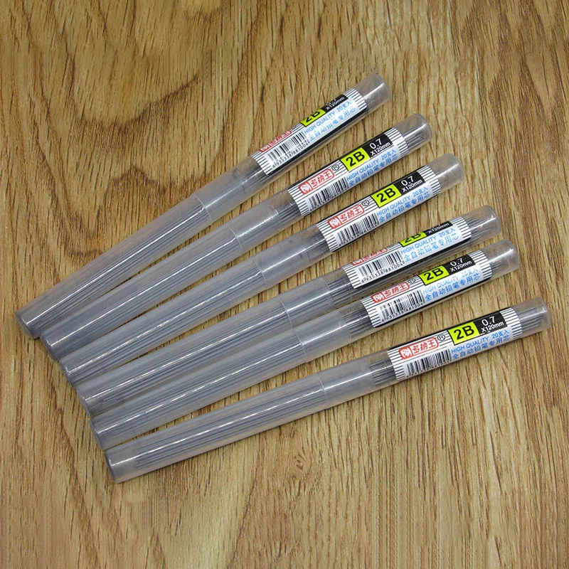 10PCS/LOT/Set mechanical pencil Refills 2B 0.5mm/0.7mm Writing lead