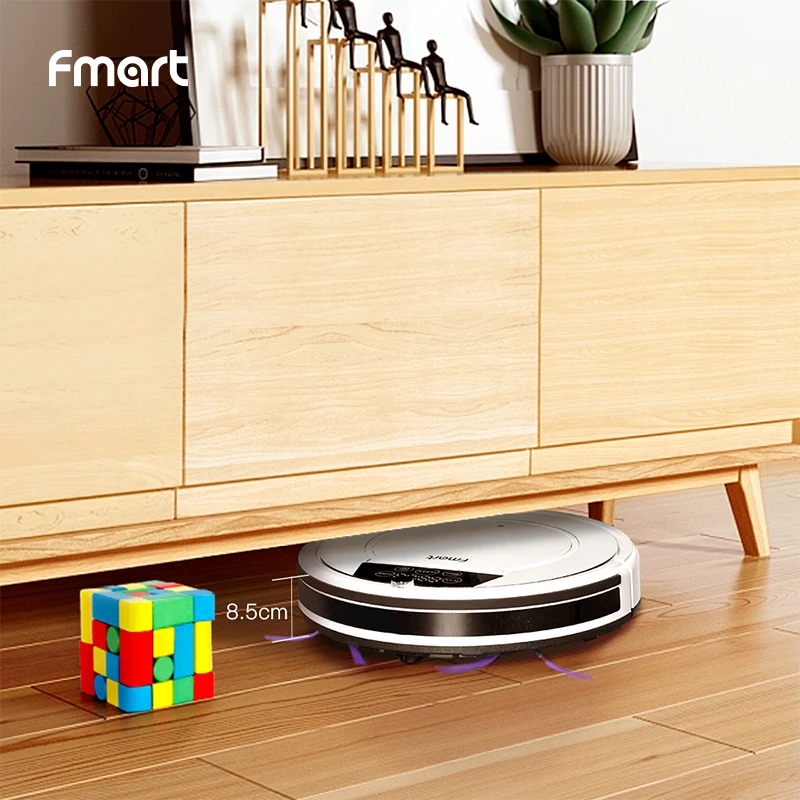 Fmart E-R550W(S) Robot Vacuum Cleaner Wifi and Voice Control 1200pa Suction Auto Charge for Hard Floor Vacuum Cleaner for Home