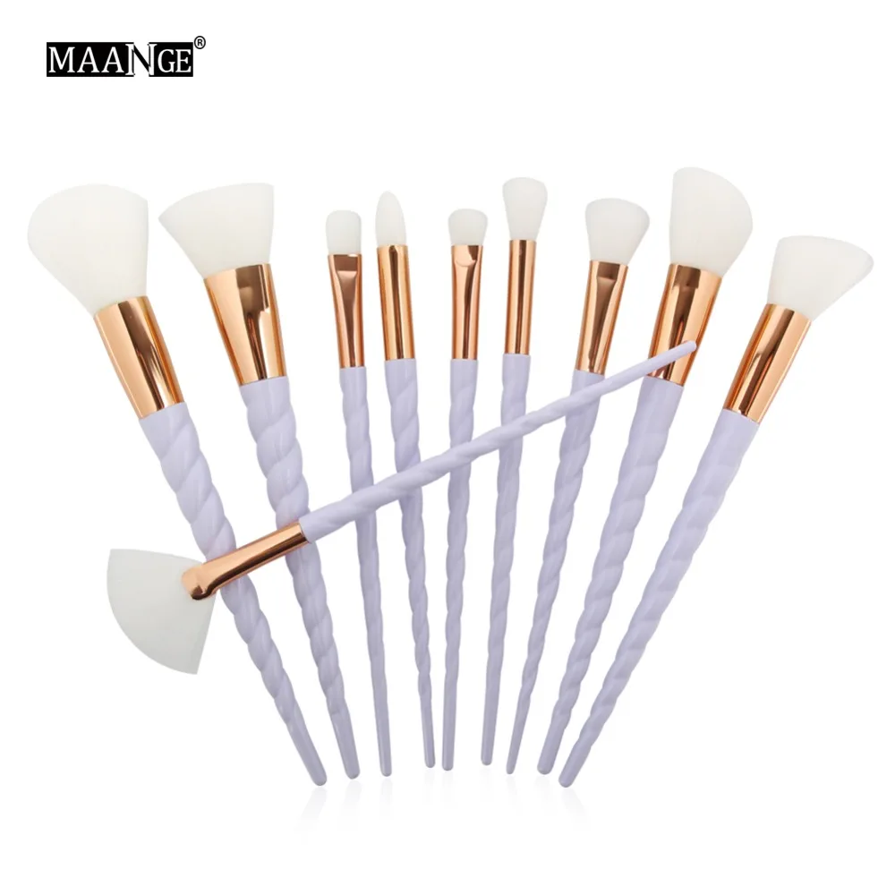 10pcs Unicorn rainbow Makeup Brushes Set for Foundation Eyshadow Blusher Powder Blending Brush Cosmetics beauty tools