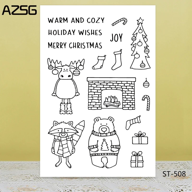 

AZSG Warm and comfortable holiday Clear Stamps For DIY Scrapbooking/Card Making/Album Decorative Silicon Stamp Crafts