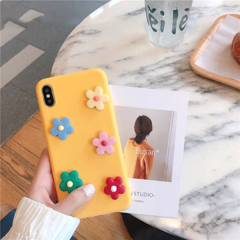 

Cute 3D Flower for Huawei P20 lite Phone case Mate 20 Pro smart P30 Honor 8x 9 7a y9 7c Nova 3 Soft Cases P9 10 8c Silicone Capa
