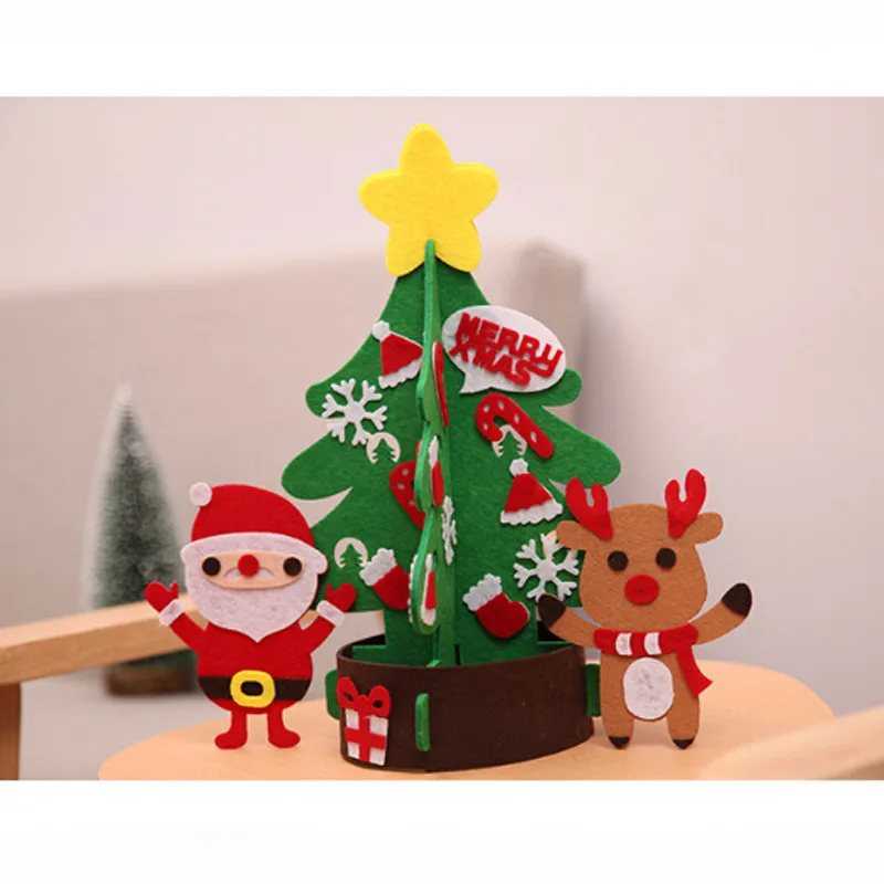 Детская DIY креативная 3D Рождественская елка стерео войлочная Рождественская елка с дверные украшения Новогодняя дверь настенная Рождественская Декорация