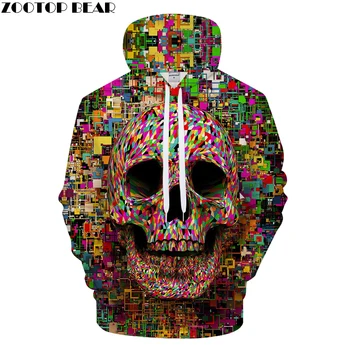 

Pixel skull Hoodies 3D Hoodie Men Women Hoody Harajuku Sweatshirt Streatwear Band Tracksuit Pullover Coat Hooded Collection Drop