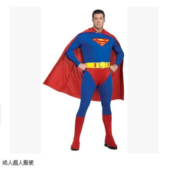 

Europe Halloween Spirit Festival Clothing Men Adult The Dark Knight Batman Superman Cosplay Costume Jumpsuit +A hooded cloak