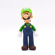 Buy Super Mario Bros Luigi Mario Action Figure Dolls 13cm Green Hat High Quality PVC Collection Model Toys For Kids Birthday Gifts Free Shipping