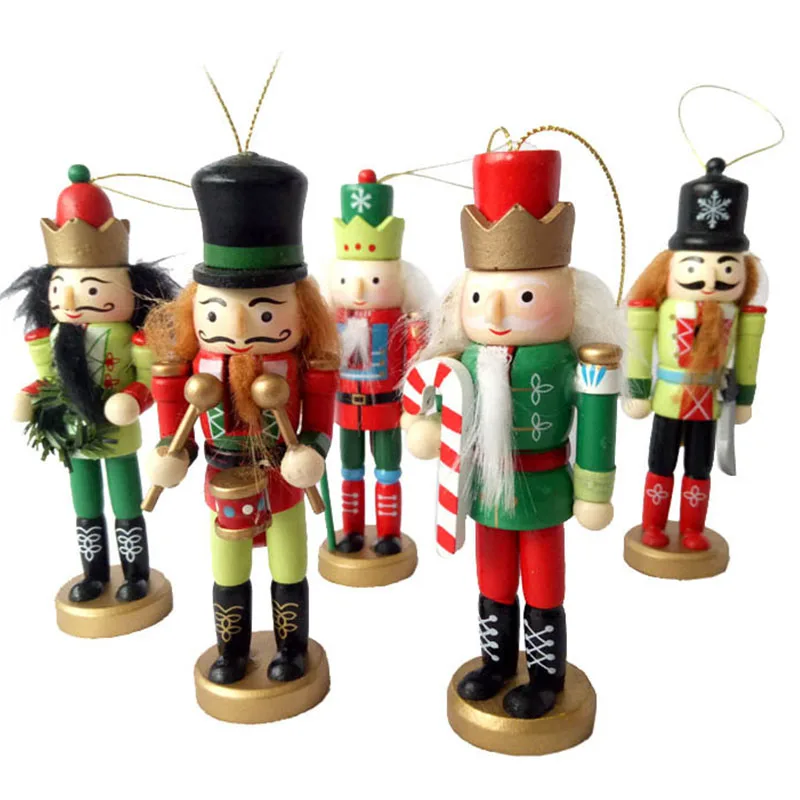 5PCS/Set 12cm Nutcracker Puppet Soldier King Classic Hand Painting Home Office Mall Window Decor Christmas Gift Kids Toy YWDQ01 | Дом и сад