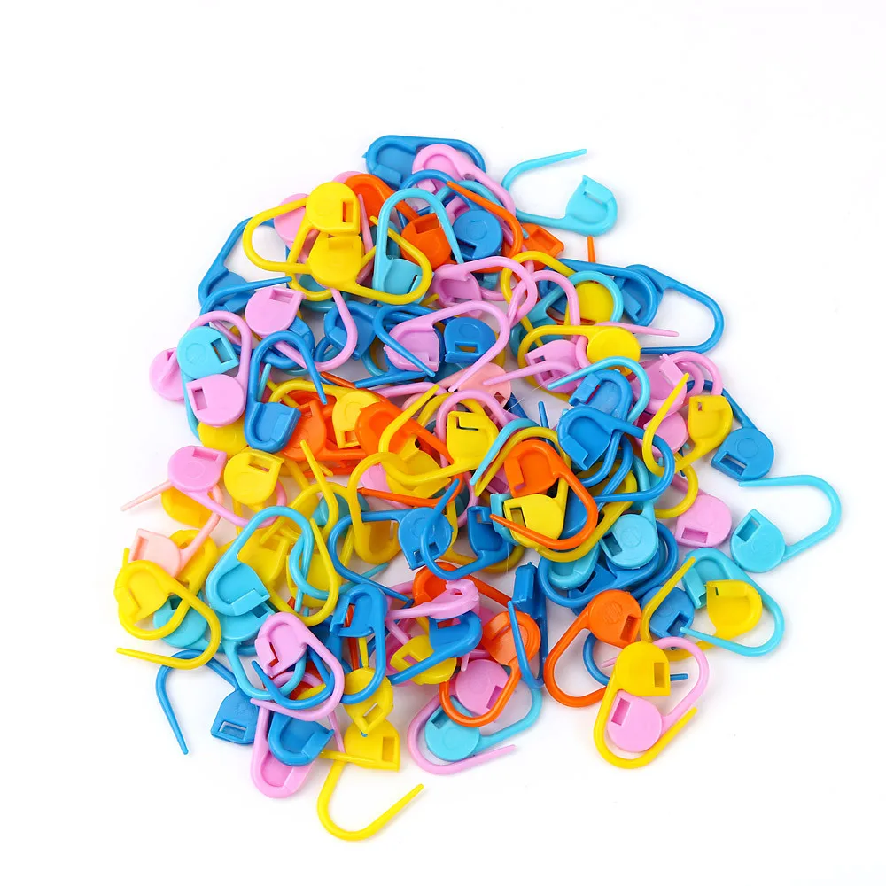 

knitting 100pcs Knitting Mix Color Craft Crochet Locking Stitch Needle Clip knitted toys Herramienta de tejer