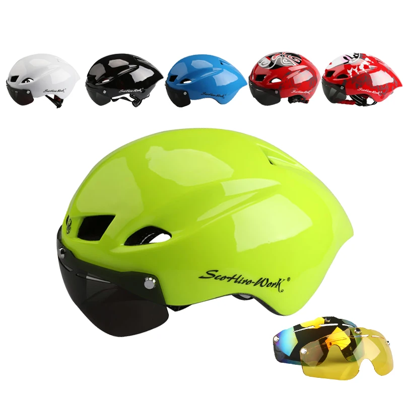 Dreetino Goggles Cycling Helmet Ultralight Bicycle Helmet With