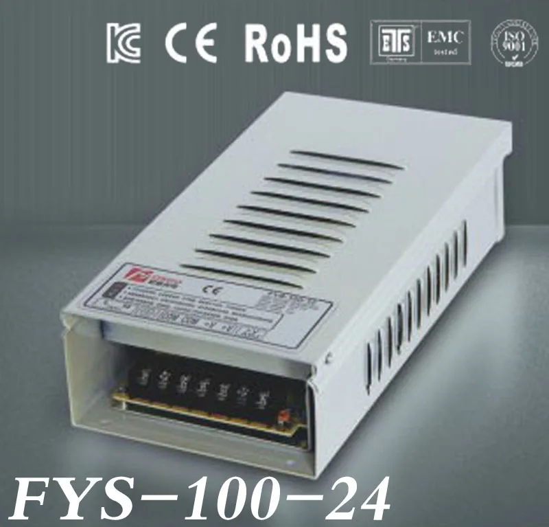

Free Shipping Rain-proof switch Power Supply Driver 24V 4.2A 100W AC110/220V Input CE&RoHS Certified outdoor use (FYS-100-24)