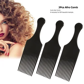 

3Pcs Afro Comb Hair Fork Comb Insert Hairdressing Styling Tool Curly Hair Brush Comb Black for Men & Women