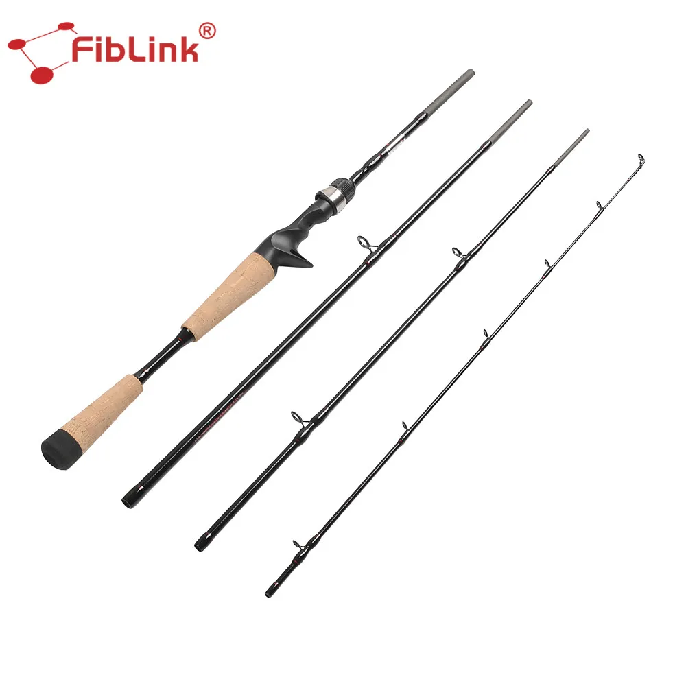Fiblink Baitcasting Crap Fishing Rod 4 Pieces Ultra light Carbon Fiber