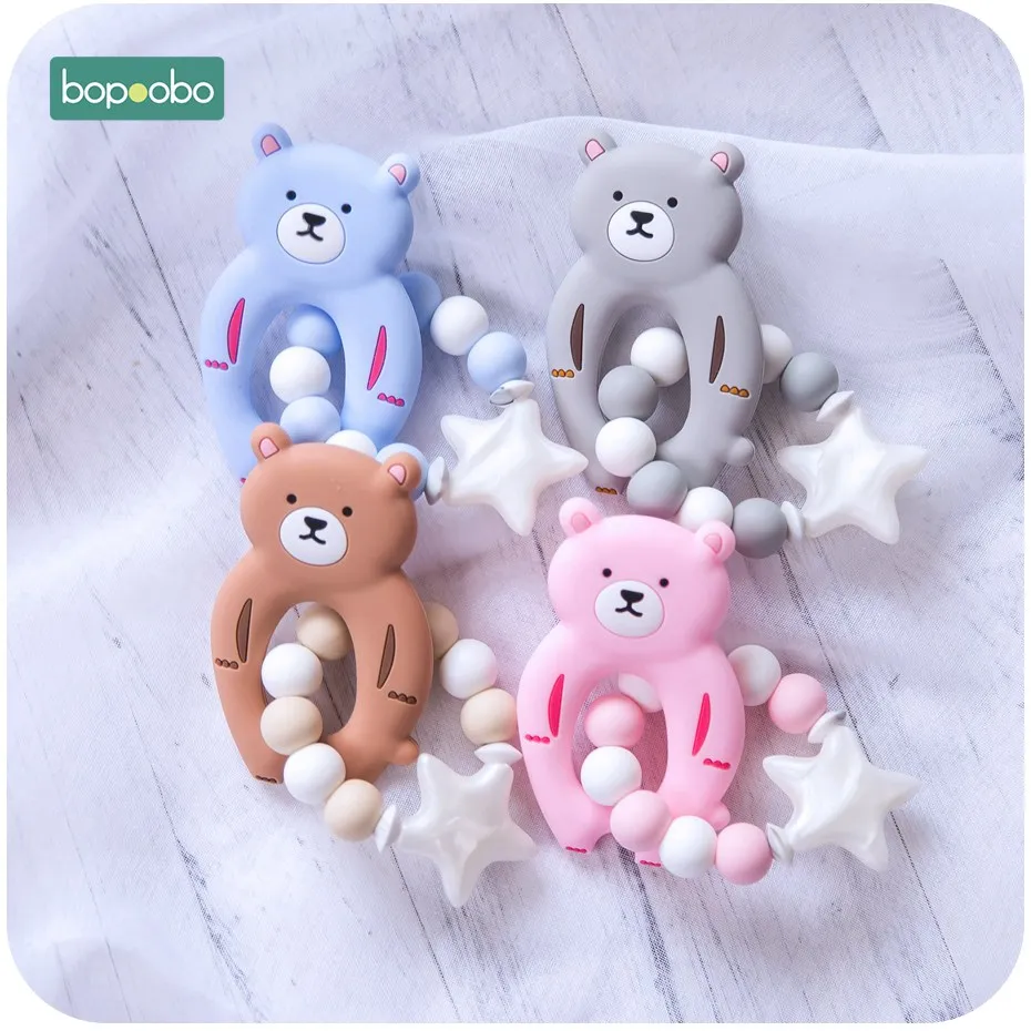 Bopoobo 1 шт. Детские Силиконовые тренировочные BPA бесплатно мультфильм Медведь