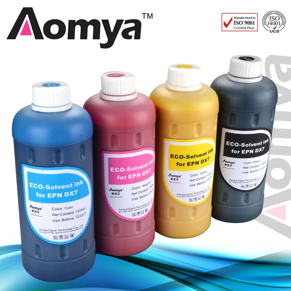 Encre à éco-solvant pour imprimante EPSON 4880/R880/9880/4800/7800/9800,  1000ml/couleurs 8 couleurs/ensemble, encre d'impression flexo