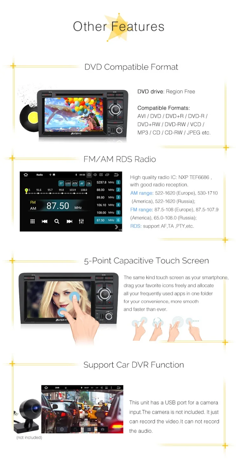 Best Pumpkin Android 8.0 Car Stereo 2 Din 7