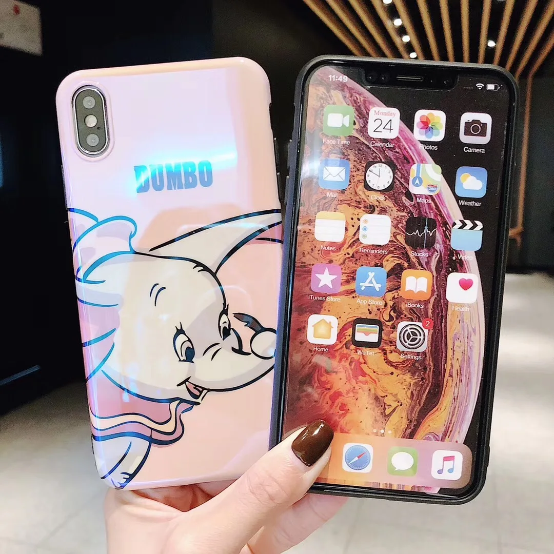 Dumbo милый мультяшный слон Blue-ray цирк чехол для телефона для apple iPhone 11 Pro X Xs Max Xr 10 8 7 6 6s Plus кронштейн задняя крышка