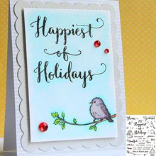 

Leisurely Happiest of Holidays Clear Stamps for DIY Scrapbooking Card Making Crafts Fun Decoration Transparent Stempels Silicone
