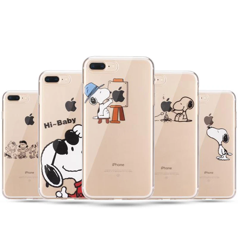 

Cute Cartoon Dog Transparent Clear Soft Clear TPU Case Cover For iPhone 11 Pro Max XR X XS 6 6S 7 8 Plus