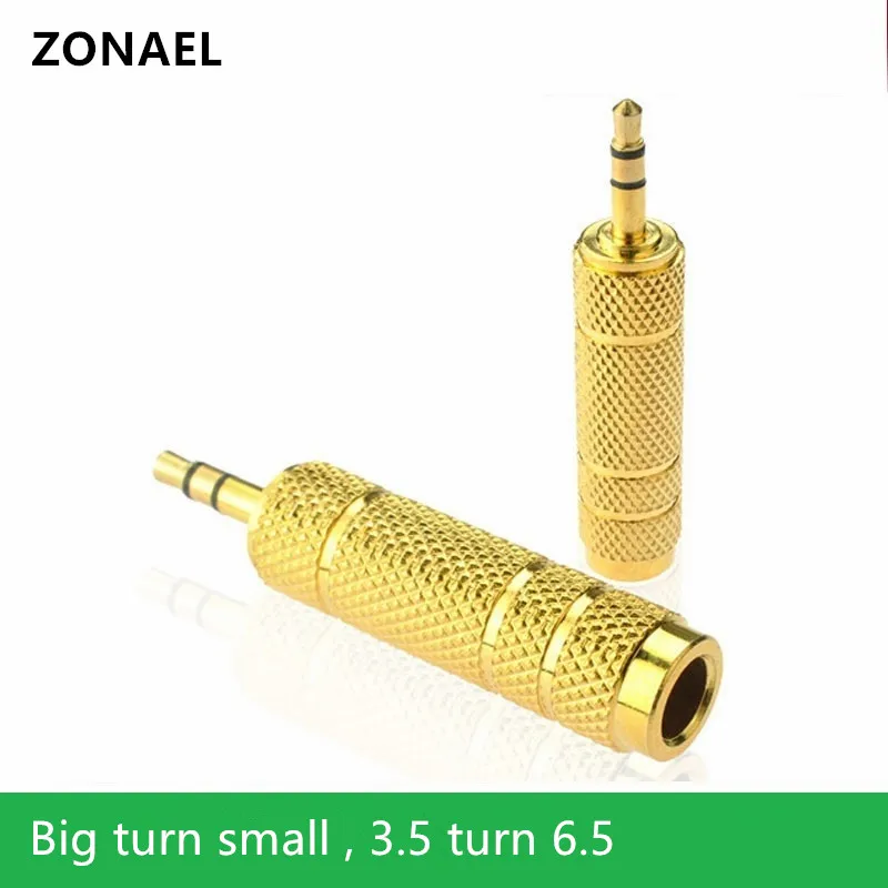 

ZONAEL Headphone Switch 3.5mm to 6.5mm converter microphone audio line conversion plug big turn small power amplifier 2pc