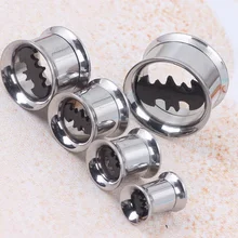 1 шт./лот Бэтмен ухо Измерительные приборы Вилки и туннели stretcheing Expander, внутренний Нитки винт на ухо Вилки пирсинг Украшения для тела
