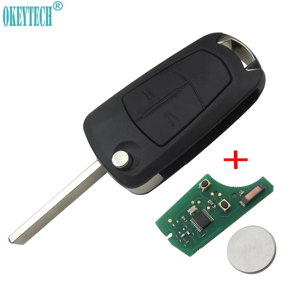 

OkeyTech Remote Key for Opel Vauxhall Astra N Zafira B Valeo Keyless Entry Keyring Switchblade Flip Folding PCF7941 Chip HU100