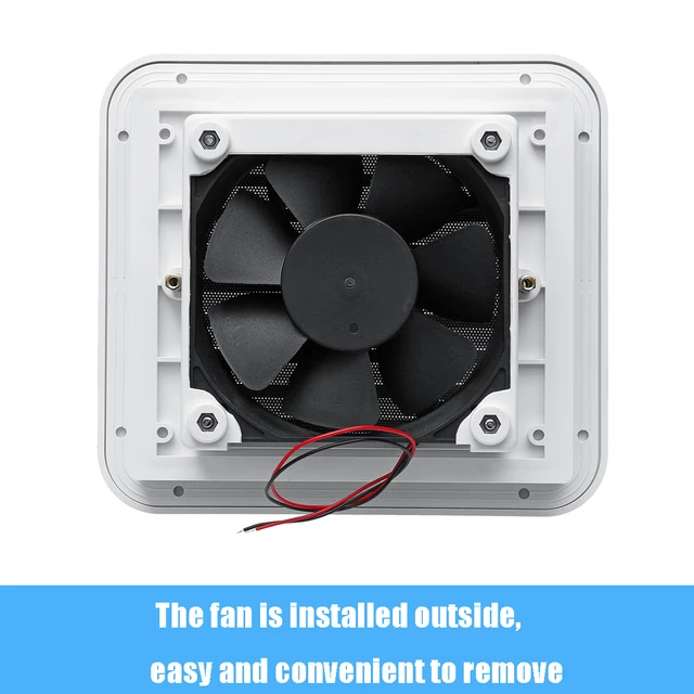 Drillpro 12V RV Trailer Caravan Side Air Vent Ventilation Blade Fan Blower Cooling 3 Types Two-Way One-Way Wind One-Way Mute