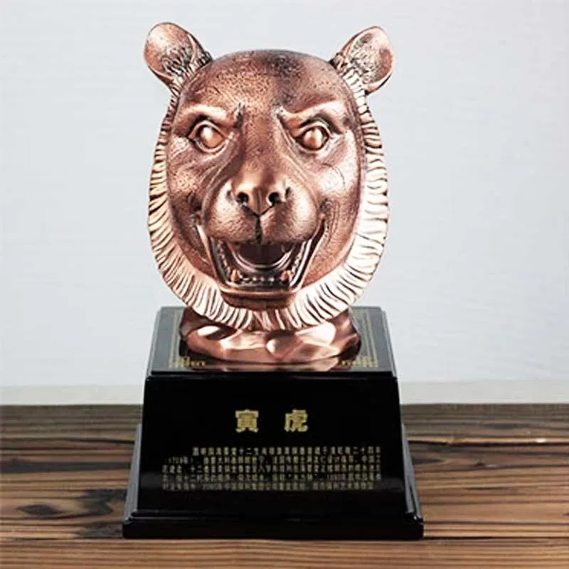 

Animals Bust Simulation Chinese Zodiac Tiger Sensitiv Statue Resin Art & Craft Home Decoration Accessories For Living Room L2242