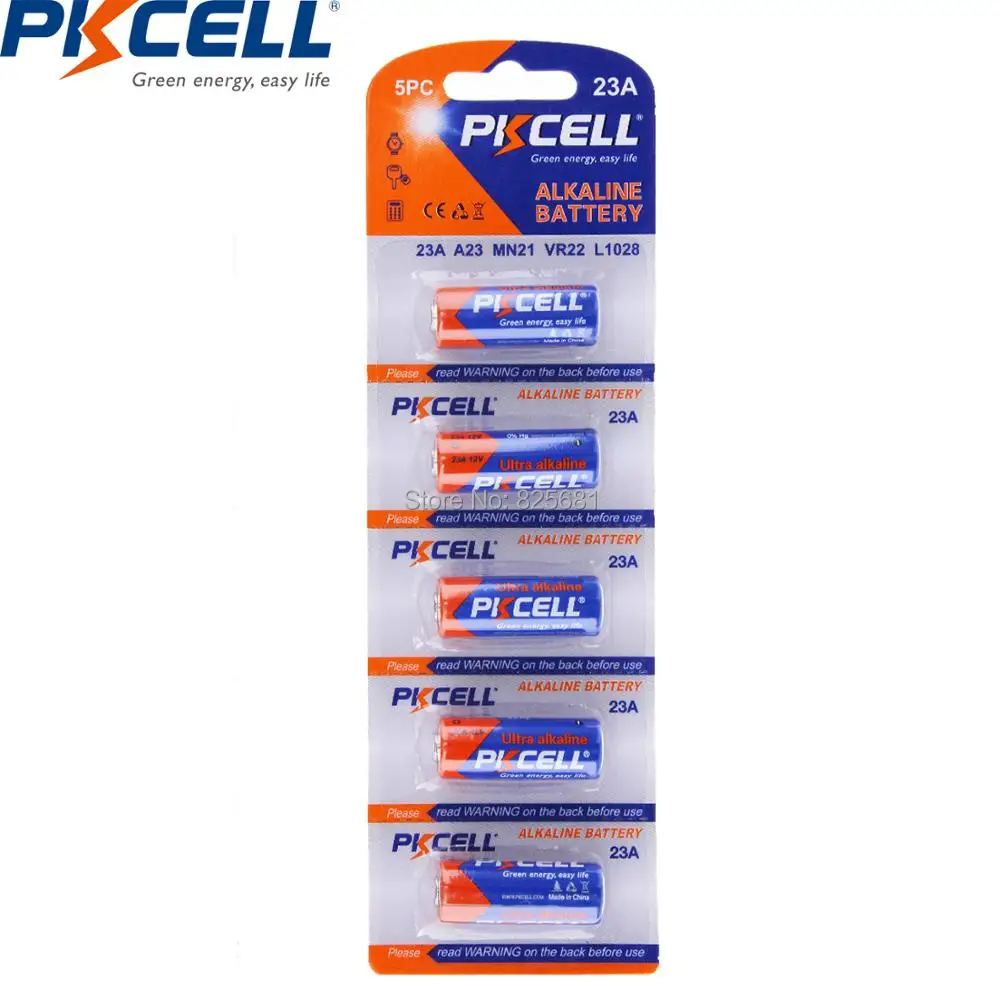 15 шт. 3 карты PKCELL 12 В 23a 23A 23AE MN21 щелочные батареи для сухого звонка будильник пульт
