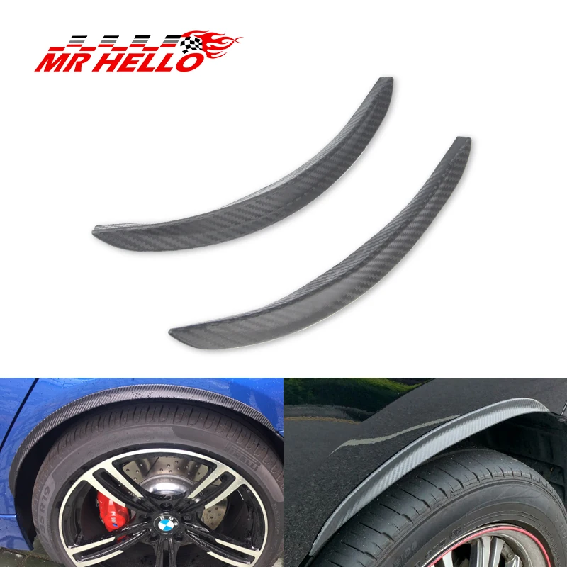 

mr-Pcs/set Carbon Fibre Style Fender Flares Universal Arch Wheel Eyebrows Protect Ant-Scratch