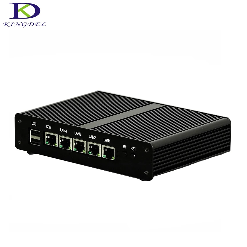 4 Ethernet Lan Mini PC Industrial Router Celeron J1900 Quad Core pfSense desktop computer max 2.41GHz windows10 Vga USB RJ45 Com