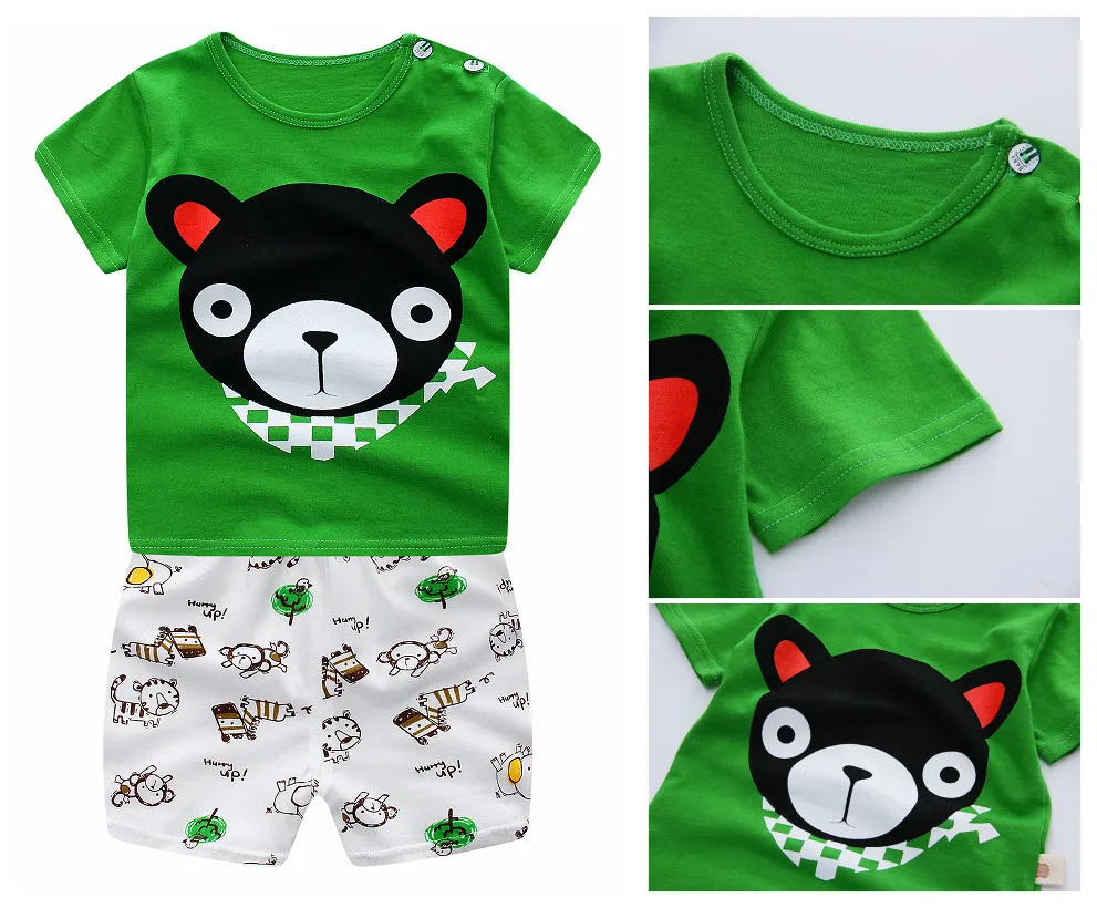 Baby Clothing Set medium Summer Baby Boy Clothes Lion Animal Cartoon  New Baby Boy Girl Clothing Set Toddler Striped Bebes Suits Baby Clothing Set luxury