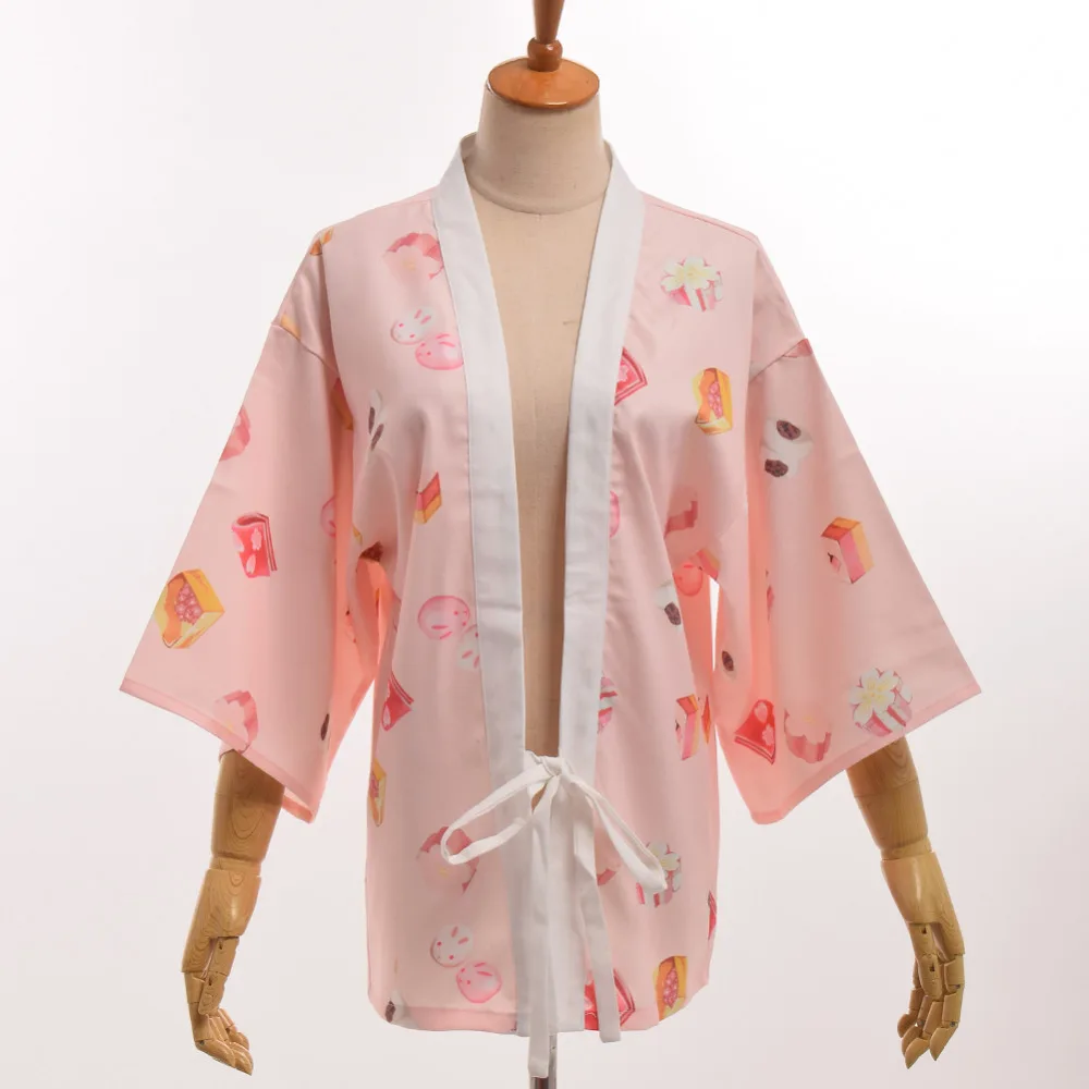 Японское кимоно Kawaii Wagashi Yukata кардиган Женская милая рубашка топы|shirt top|blouse shirtkimono