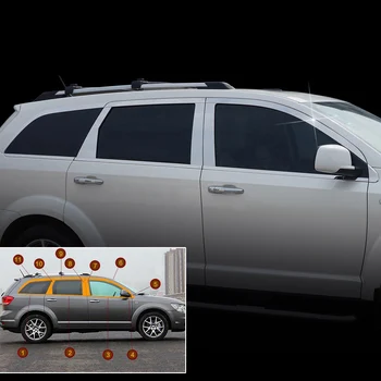 

For Dodge Journey JC / Fiat Freemont 2009-2019 Car Exterior Full Window Sill Frame & Center Pillar Cover Trim Sticker