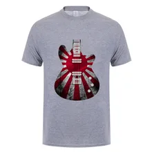 Camiseta informal de estilo Vintage con bandera de guitarra de Inglaterra para hombre, camiseta de manga corta con estampado térmico, ropa de cosplay de hip hop, camisetas de algodón con bandera del Reino Unido