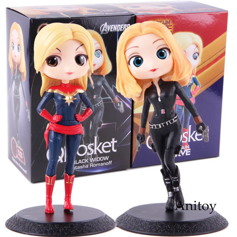 

Banpresto Q Posket Captain Marvel Action Figure Black Widow Natasha Romanoff QPosket PVC Collectible Model Toy