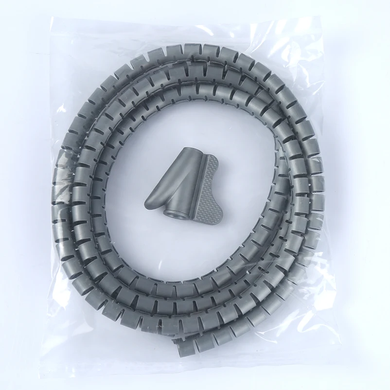 8 мм диаметр спиральный кабель аккуратный набор проволочный Органайзер обёрточная бумага инструмент Кабельный корпус рукава с зажимом инструмент 1 м длина белый черный серый цвет