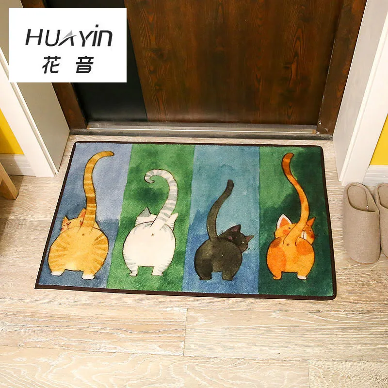 HUAYIN Ideas Toilets Door Mats Japanese Cute Cat Door Floor Mats Doormat Home Living Room Bedroom Carpet Floor Mats Blended HUAYIN Ideas Toilets Door Mats Japanese Cute Cat Door Floor Mats Doormat Home Living Room Bedroom Carpet Floor Mats Blended
