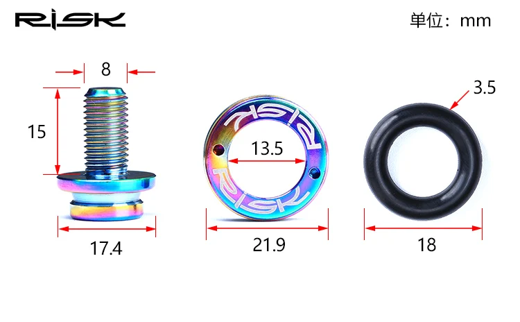 RISK титановый сплав M8* 15 мм MTB велосипед Нижний Кронштейн болты Водонепроницаемый велосипед Нижний Кронштейн Кривошип фиксированные болты для Brompton