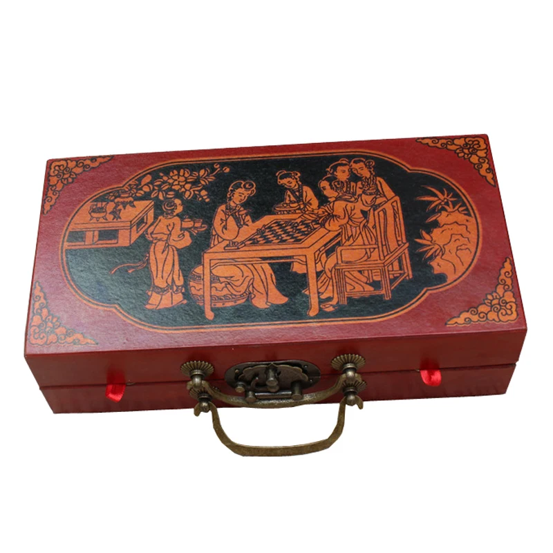 Professional International Chess Game Version Wooden Chess Classic Standard Folding Antique terracotta chess board game qenueson