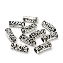 10 шт. сплав распорка волос оплетка серебро Dread дредлок бусина манжета 5 мм Отверстие клип микро кольца трубка для волос оплетка электрическая расческа для укладки волос комплект