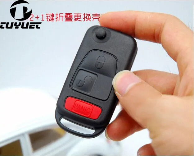 5PCS 2+1 Buttons Uncut Blade 2/4 Track Folding Flip Remote Key Shell for Mercedes-Benz Car Key Blanks Case 2 1 buttons updating modified smart remote key shell for mercedes benz car key blanks case battery holder key blade