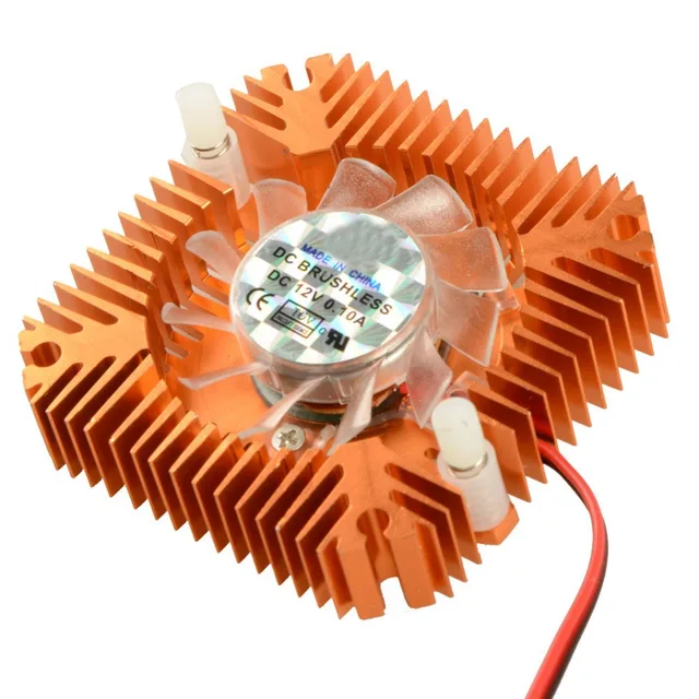 Best Price 55mm 2 PIN Graphics Cards Cooling Fan Aluminum Gold Heatsink Cooler Fit For Personal Computer Components Fans Cooler