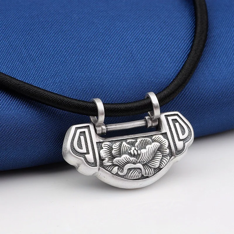

2019 New Asg Cluci Cage Pendants 990 Fine Pendant Women To Restore Ancient Ways Of Dumb Light Of Blooming Peony Long Safe Lock
