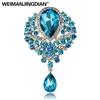 WEIMANJINGDIAN Marque Grand Cristal Diamante Strass Larme De Mariage Broche Pins dans des Couleurs Assorties ► Photo 2/6