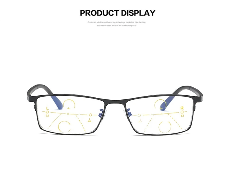 QIFENG, мульти-фокус, прогрессивные очки для чтения, мужские очки по рецепту, дальнозоркий диоптрий, мужские+ 1,0+ 1,5+ 2,0+ 2,5+ 3,0 QF220