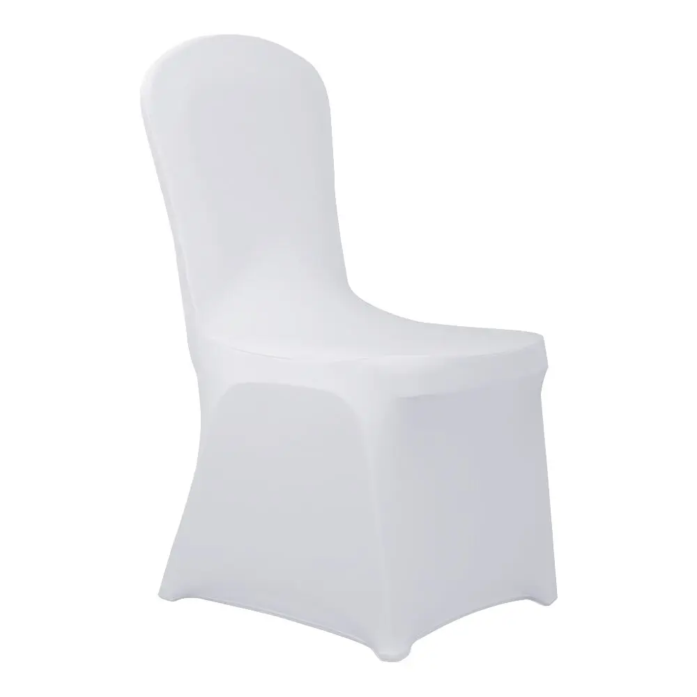 Белый свадебный чехол для кресла спандекс стрейч также для отеля банкета дома упаковка из 4 штук - Цвет: White
