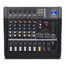 Pro микшер усилитель 6-канальный микрофон микшерный пульт с включающим в себя гарнитуру блютус и флеш-накопитель USB+ 48V Phantom Мощность караоке аудио звуковое оборудование