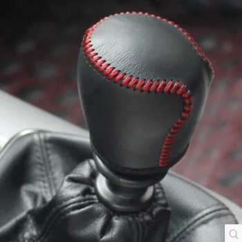 

2pcs Car Special Hand-stitched Black Leather Covers Car Styling Gear Shift Knob hand Brake Cover case for Chevrolet Cruze MT AT