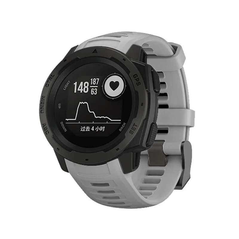 22 мм спортивные часы силиконовый браслет ремешок для Garmin Instinct - Цвет: Серый
