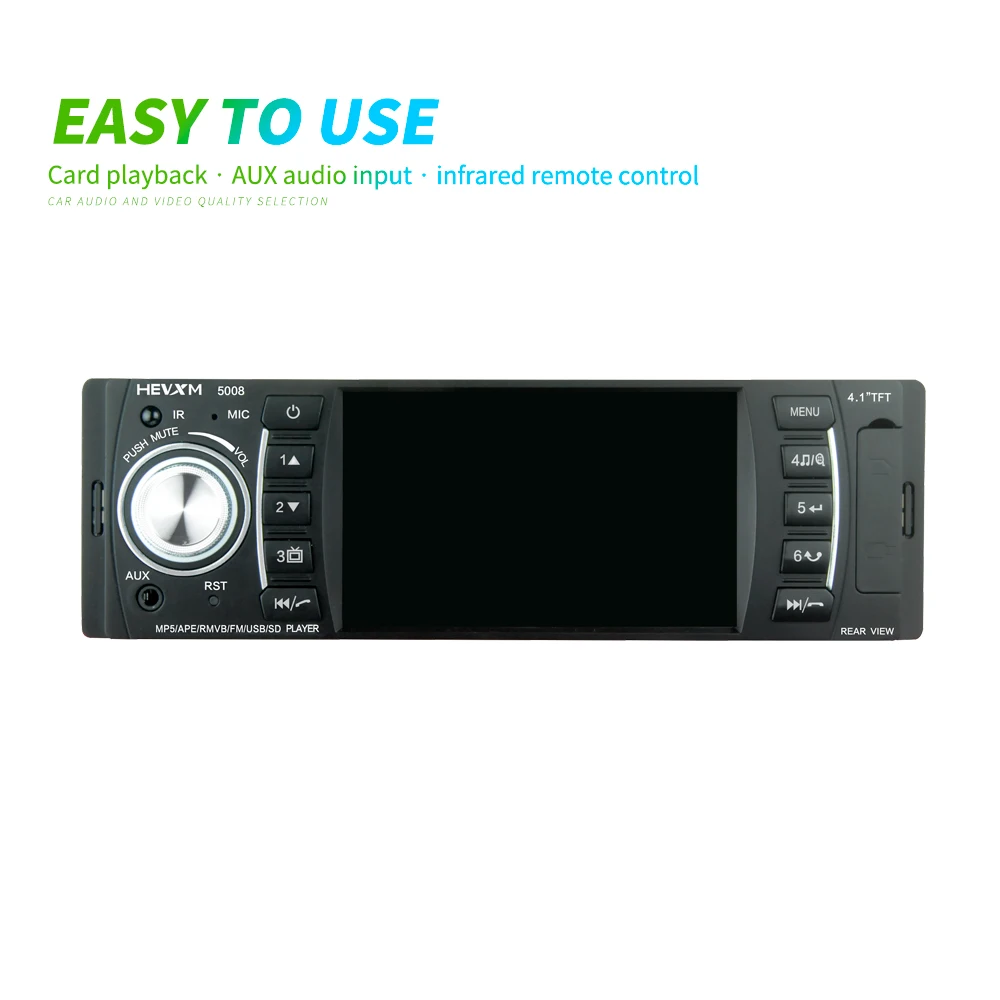 4," 1 Din цифровой дисплей Bluetooth универсальный MP5 плеер USB SD AUX FM Радио MP3 MP4 аудио Музыка Видео плеер 4 светодиодный камера